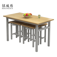 铭威盾餐桌4人学校食堂小吃店快餐桌椅饭堂防火板桌1200*600*750含椅