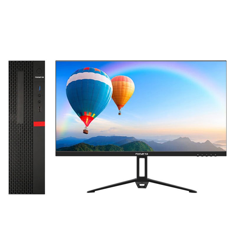 方正(Founder)国产台式机电脑10升(PHI1BB0A )I3-12100/8G/512固态/27显示器