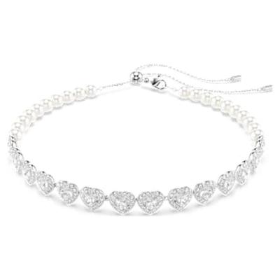  施华洛世奇(SWAROVSKI)施华洛世奇心形水晶滑扣项链女浪漫爱心可 White