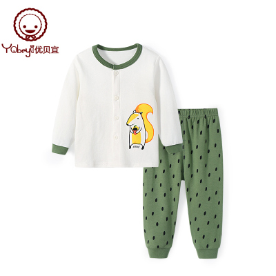 优贝宜儿童开衫内衣套装宝宝春装女男童春季衣服婴儿春裤小孩睡衣