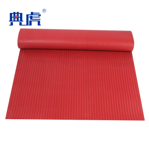 典虎 绝缘橡胶垫 红色条纹 6kv 10米*1米*3mm 卷