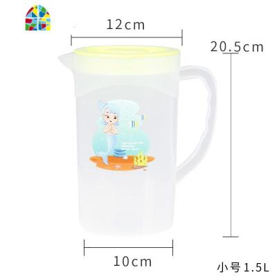 大容量冷水壶塑料酒吧扎壶家用凉水杯套装果汁凉水壶茶水大号壶 FENGHOU B款白色大号2.6L+杯子