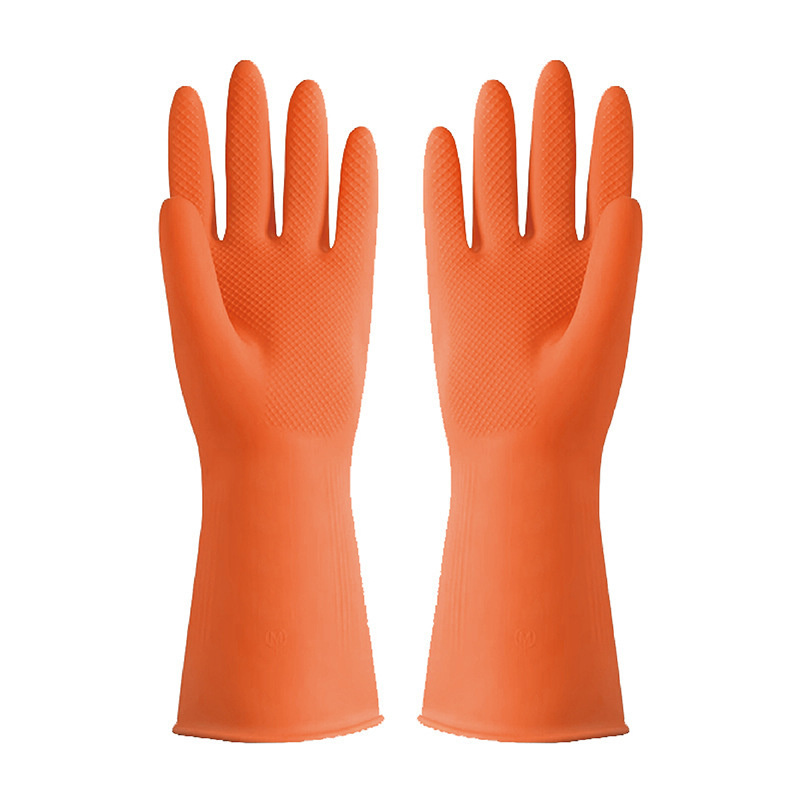 匹牧 PM-ST-G067 乳胶手套 天然乳胶橘色清洁浸绒*S码68g 12双/打 单位:双(单双不发货)