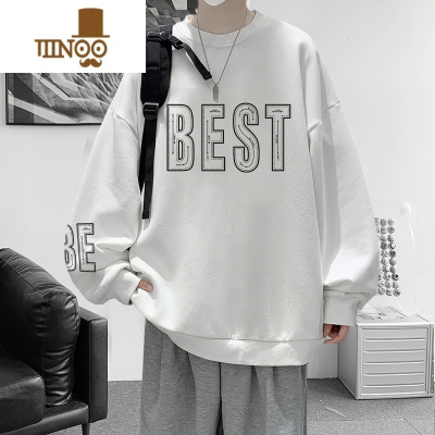 YANXU卫衣男士秋季美式潮牌高街款男生休闲圆领嘻哈宽松衣服