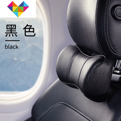 汽车头枕护颈枕记忆棉车用座椅睡觉侧靠枕颈椎脖子软枕芯四季御蓝锦黑色★舒适依靠，缓解疲劳默认尺寸