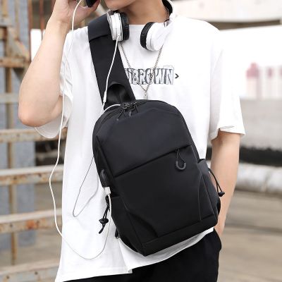 新款男士胸包大容量多功能单肩斜挎书包大号a4文件夹12寸平板背包