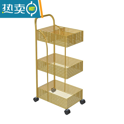 敬平北欧移动小推车置物架带轮收纳篮架子卫生间落地储物架多层手推车
