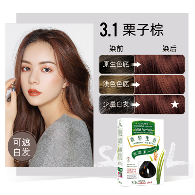 章华(SAVOL)生态焗油染发霜140ml 3.1栗子棕色(无对苯二胺染发剂染发膏 健康遮白)