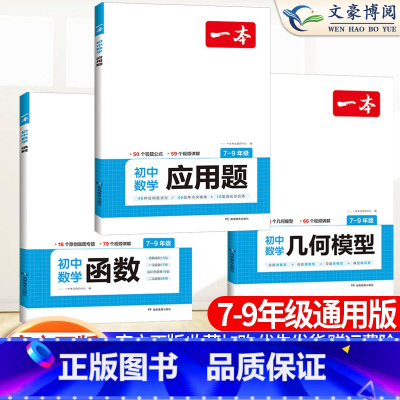 [7-9年级]几何模型+函数+应用题 3本 国一/初中一年级 [正版]2024一本英语完形填空与阅读理解国一八年级九年级