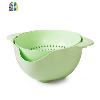 双层洗菜盆塑料水果盘茶几菜篮家用客厅洗水果 FENGHOU 加厚型海洋蓝淘米蓝1个装洗菜篮洗菜篮