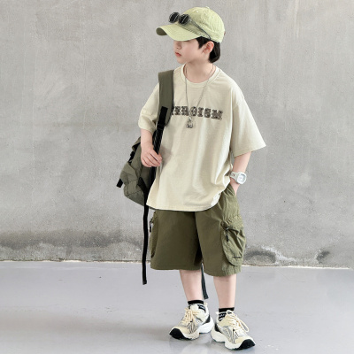 儿童装男童夏装套装2026新款男孩夏款帅气中大童夏季短袖两件套潮