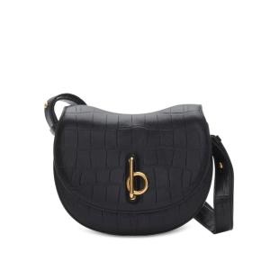 博柏利(BURBERRY)女士时尚百搭配色单肩包轻便斜挎包日常通勤手提 BLACK