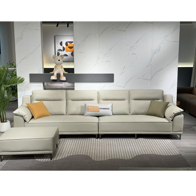 科朔真皮沙发现代简约直排沙发工厂展厅实拍轻奢风网红小户型沙发Y9920