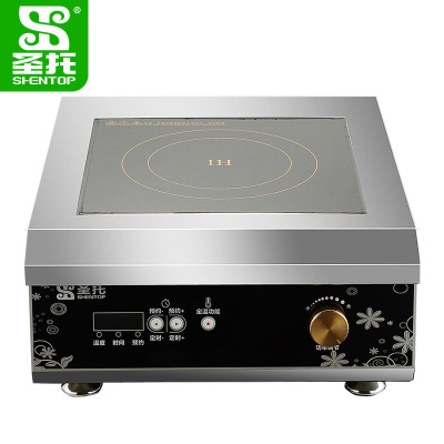 圣托(Shentop)DCA02 5kW台式平面电磁炉(旋钮款)食堂饭店多功能煲汤炉 大功率不锈钢电炒炉