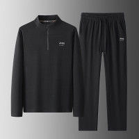 JEEP SPIRIT卫衣套装秋季宽松胖子加大加肥男装休闲运动上衣长裤套装