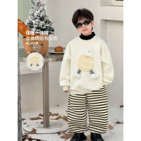 童酷儿童冬款湖州织里童装立体笑脸贴布一体绒圆领男童卫衣潮