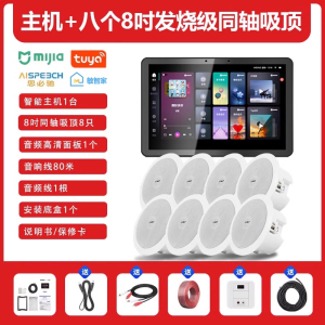 先科(SAST)智能AI家庭吸顶音响套装家用客厅无线蓝牙吊顶 智能语音主机+8个8英寸重低音同轴吸顶音响