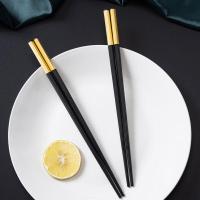 康巴赫(KBH)三重抗菌合金筷子防滑防霉耐高温家用高档家庭健康分色公筷抗菌合金筷5双装(星空黑)