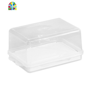 油保鲜盒烘焙奶酪长方形冰箱冷藏盒带盖铲刀牛油盒收纳盒子大号 FENGHOU 透明白