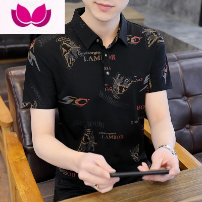 七斓保罗t恤男半袖衬衫领Polo衫男短袖2023新款夏季翻领冰丝衣服体恤