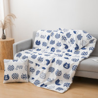 無印良品 招财猫抱枕被MJ-Q2023-307 合起-40*40cm打开-110*150cm