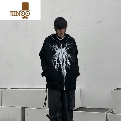 YANXU尾郎的店 美式炸街外套男ins潮牌宽松bf慵懒风街头痞帅开衫卫衣潮