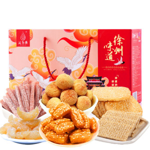 汇尔康 徐州味道老六样糕点礼盒1530g 蜜三刀羊角蜜麻片山楂条条酥彭城小酥 中秋食品礼盒 休闲食品 原味 1530g
