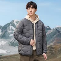 潮流新款无领外穿内搭轻羽绒服秋冬新国标90白鸭绒男式保暖羽绒服
