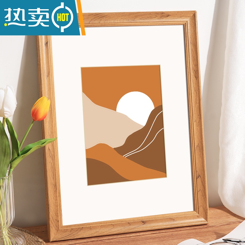 敬平木质大相框画框挂墙a3a4纸作品装裱四开8k展示16寸海报外框架定制