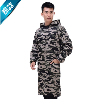 2019新款迷彩长款大褂工作服男罩衣牛仔防尘搬运服女印字劳保服耐磨大褂子