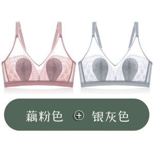 兔耳朵夏季超薄款内衣女无钢圈收副乳防下垂性感文胸女士胸罩套装