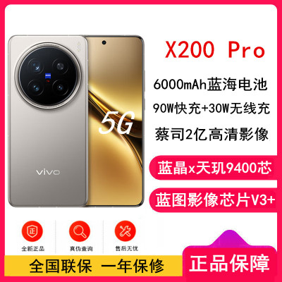 vivo X200 Pro 钛色 16GB+1TB 天玑9400芯 5G 蔡司2亿APO超级长焦 90W快充 6000毫安大电池 手机