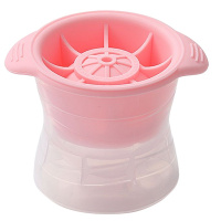 大号硅胶冰球模具威士忌冻冰块盒球形圆形制冰盒带盖做冰冰格酒吧 敬平 粉色