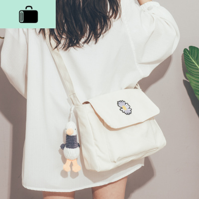 韩版ulzzang文艺帆布包大容量高中大学上课斜挎包包女2020新款潮NEW LAKE女士单肩包