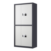 风雷动指纹电子保密柜钢制密码文件柜档案柜矮柜保密资料柜办公柜通双节灰白色:国保指纹锁