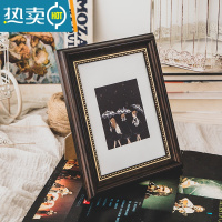 敬平相框摆台美式复古6寸7寸8寸画框挂墙油画棒框照片打印加定制框架 复古咖啡 5寸[挂摆两用]内径8.9*12.7