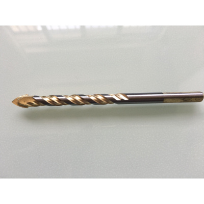  闪电客多功能合金三角钻头陶瓷墙壁瓷砖玻璃水泥墙体混凝土开孔器手电钻 浅黄色亮金双槽10MM