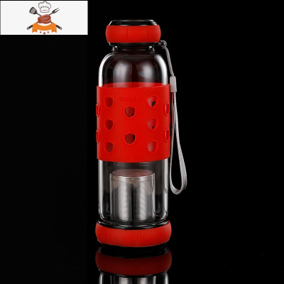 保温茶水分离泡茶杯过滤隔热双层玻璃杯子透明水杯男士便携 敬平