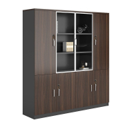 易企采 四门组合书柜书柜家具文件柜资料柜木质档案柜办公室书柜组合背景储物柜