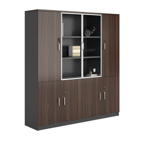 易企采 四门组合书柜书柜家具文件柜资料柜木质档案柜办公室书柜组合背景储物柜