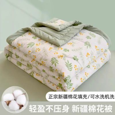 夏被礼品水洗棉新疆纯棉花空调被被子被芯薄可机水洗夏凉被四件套