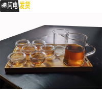 三维工匠耐热玻璃茶具套装单个红茶泡茶器家用简约透明功夫茶壶加厚可高温 914茶壶纱布网+6个双层杯+小托盘