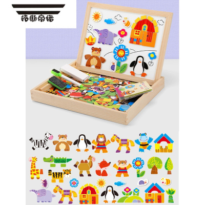 拓斯帝诺儿童早教2宝宝玩具益智力幼儿男女孩益智3-6岁磁性拼图4周半动脑森林动物磁性玩具