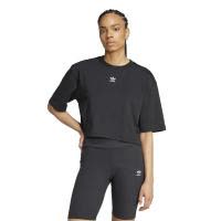 Adidas/阿迪达斯女士宽松街头风拼接连帽POLO衫短袖黑色休闲百搭