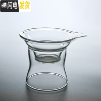 三维工匠带把加厚大号玻璃茶杯直把功夫茶具套装家用品茗杯过滤公道杯耐热 平把玻璃茶漏(透明)