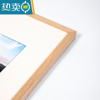 敬平实木质简约大相框A3A4油画海报水彩素描装裱挂墙画框定制外框框架 原木色 4K(内径38X53cm)挂墙