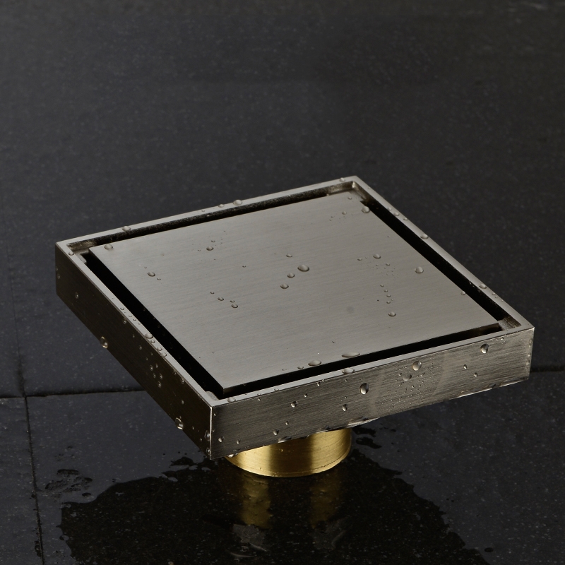 古达铜方形地漏嵌砖大排量直排芯卫生间淋浴室厨房阳台地漏