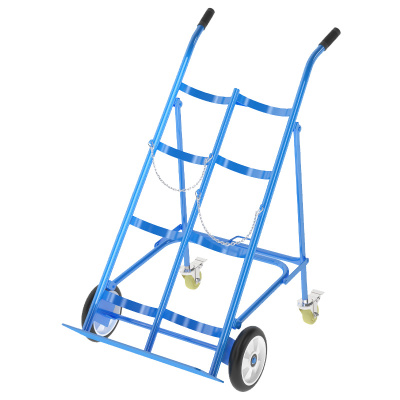 臻远ZY-C08多功能氧气瓶手推车气瓶带支架车 8寸双瓶推车