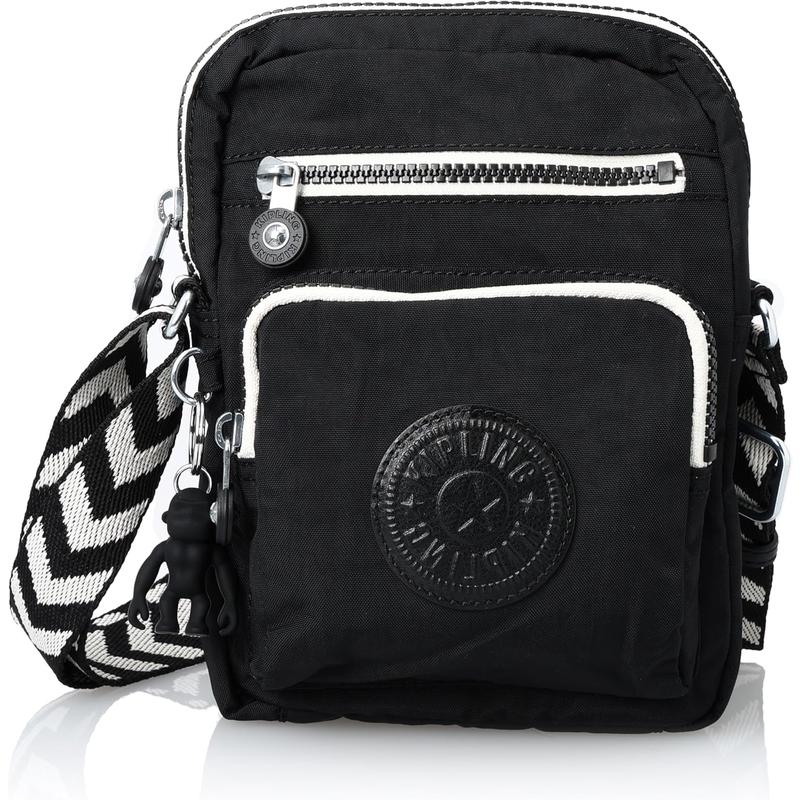 Kipling凯浦林单肩包女防水轻便实用时尚黑色条纹肩带多个隔层