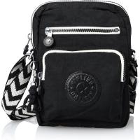 Kipling凯浦林单肩包女防水轻便实用时尚黑色条纹肩带多个隔层